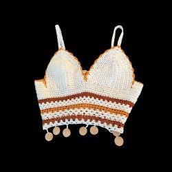 Top de alças de crochet
